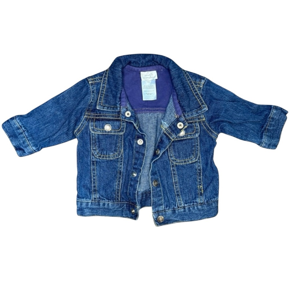 Small Wonders Blue Jean Jacket with Purple Interior
